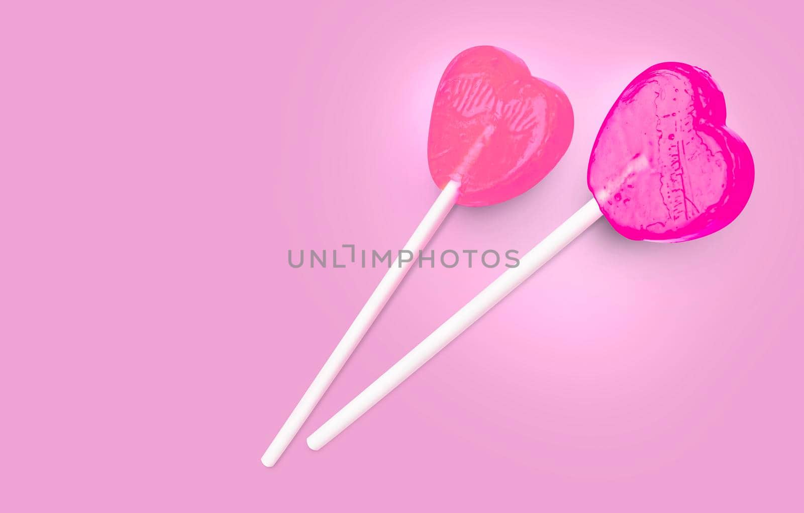 Two Pink Valentine's day heart shape lollipop candy by SlayCer