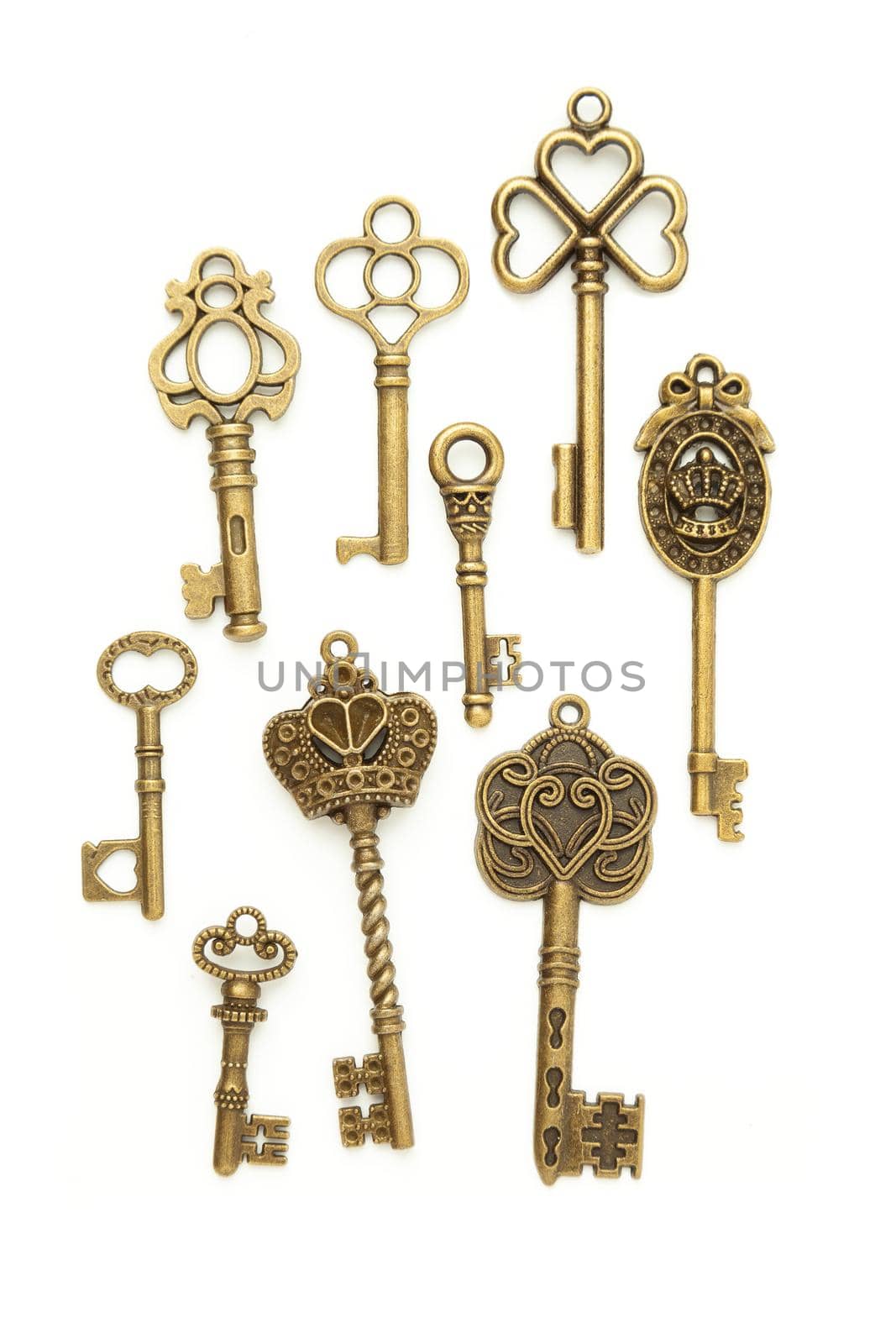 Vintage Keys Collection Isolated On White Background by SlayCer