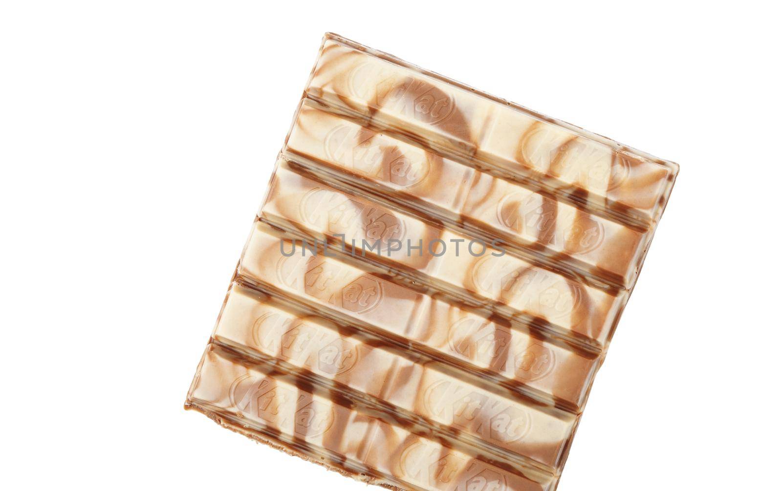 CHISINAU, MOLDOVA - April, 26, 2020: Nestle KitKat chocolate bar, biscuit, break. Isolated on white background