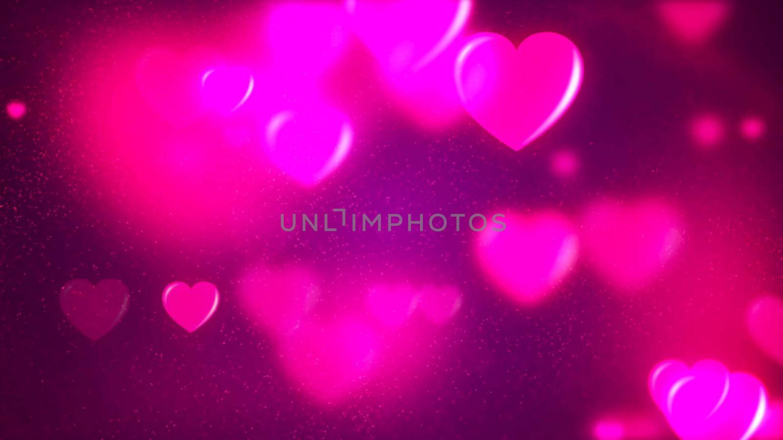 Abstract Background with nice purple flying hearts