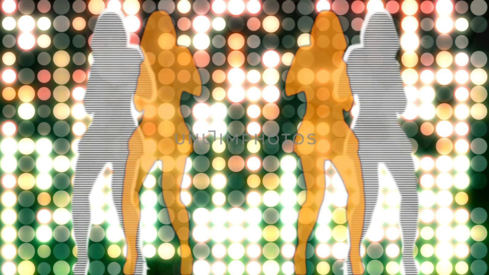 Abstract Background with nice dancing girls for club visuals,
