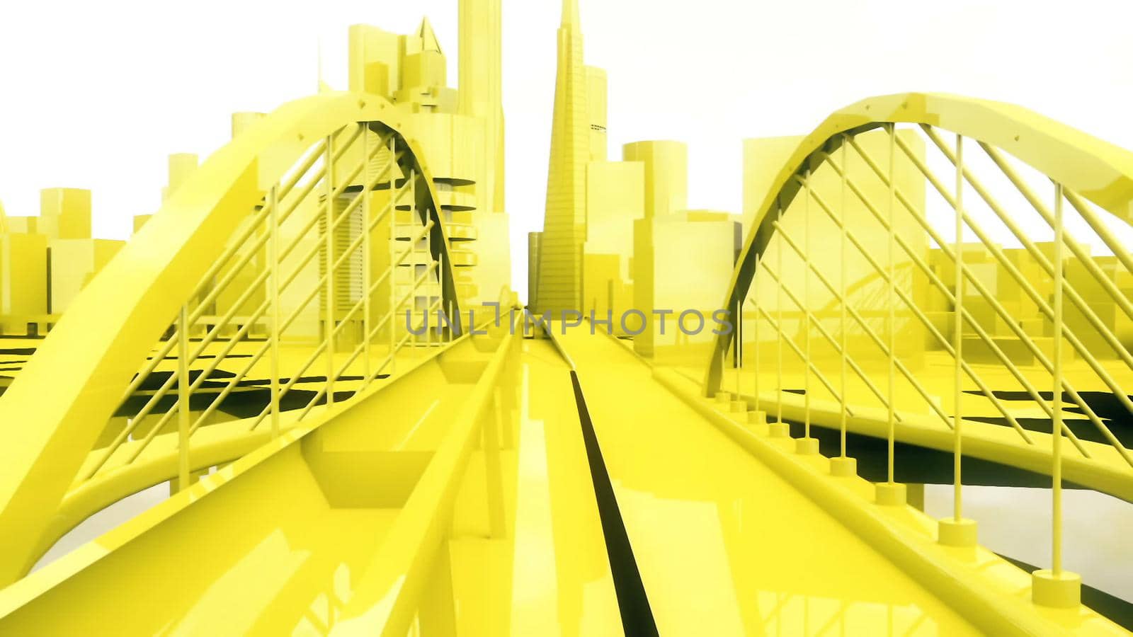 scene of the urban yellow city buildings 3D rendering by designprojects
