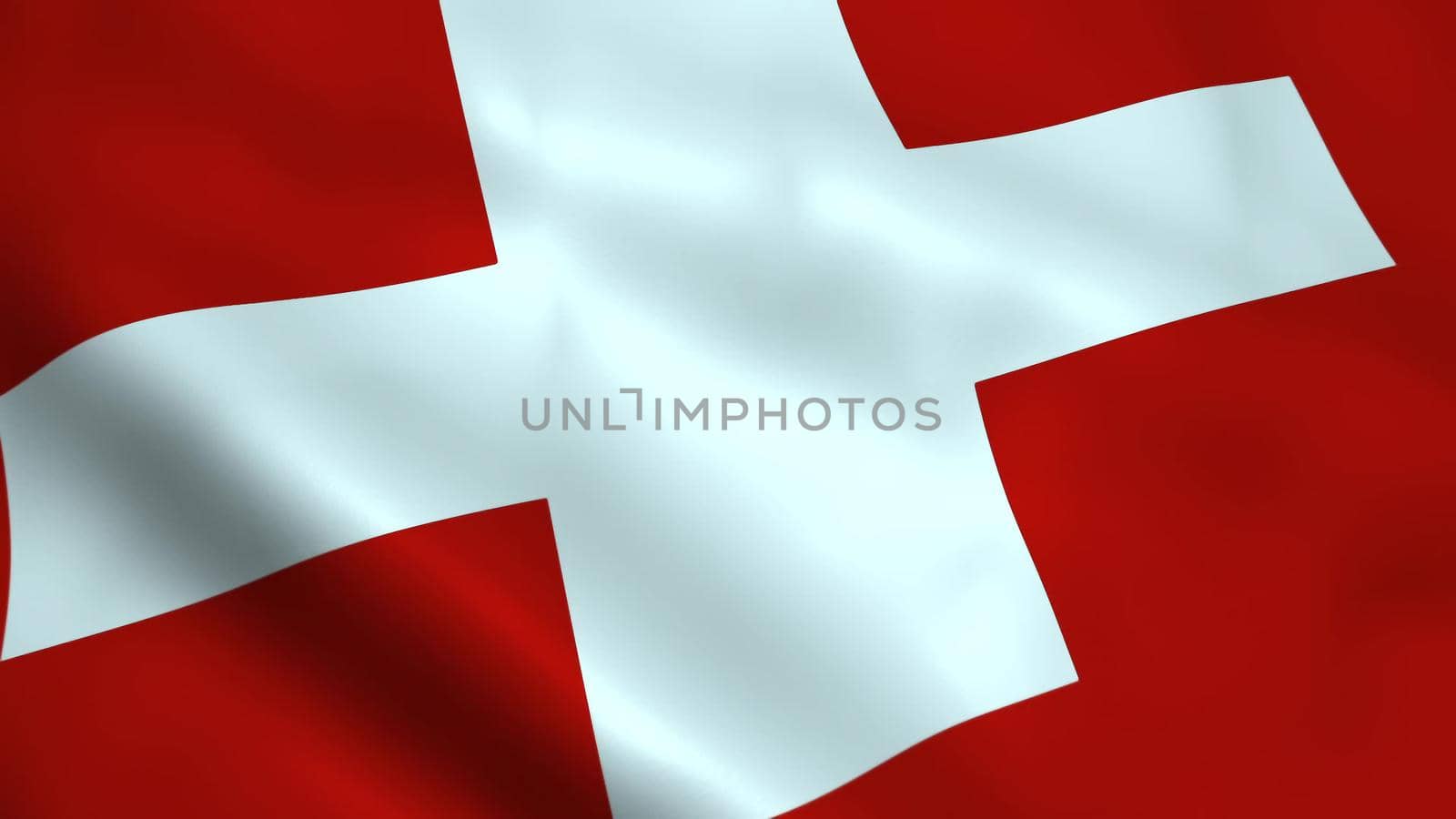 Realistic Switzerland flag waving in the wind.