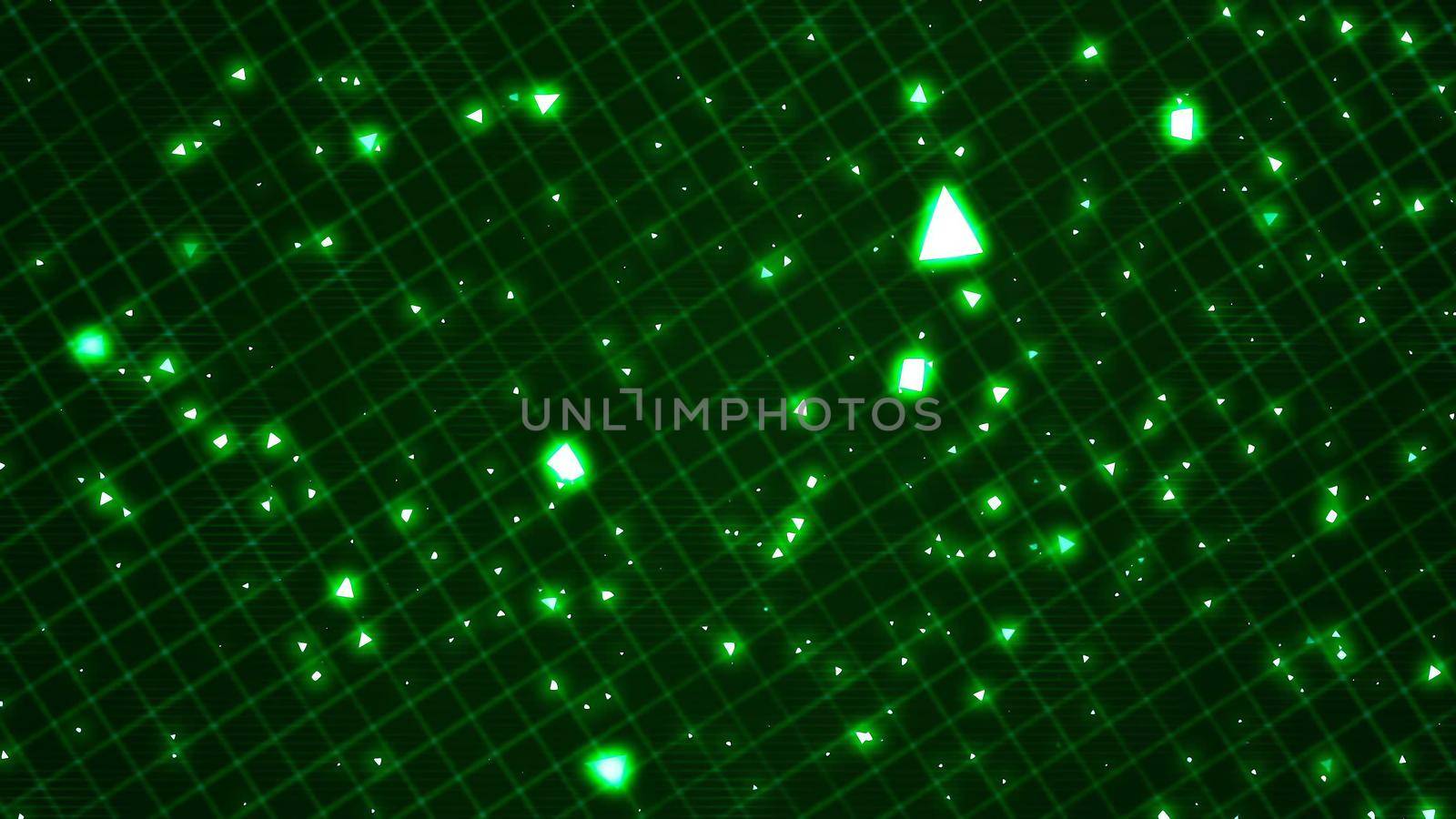 Background with nice matrix green triangle 3D rendering by designprojects