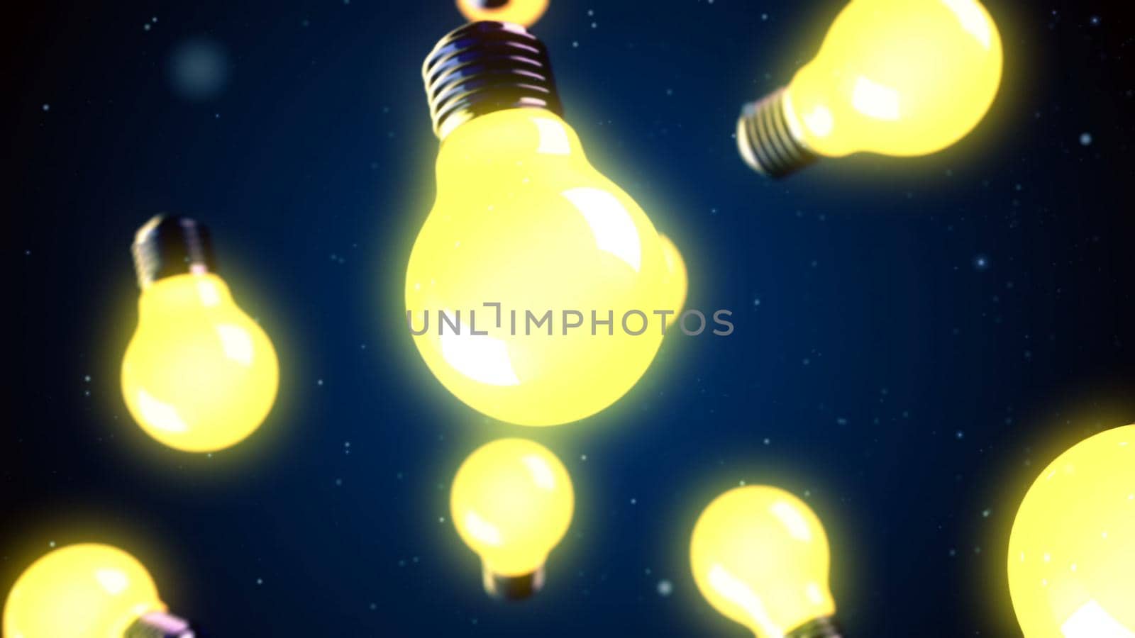 Abstract CGI motion graphics and flying bulbs by designprojects