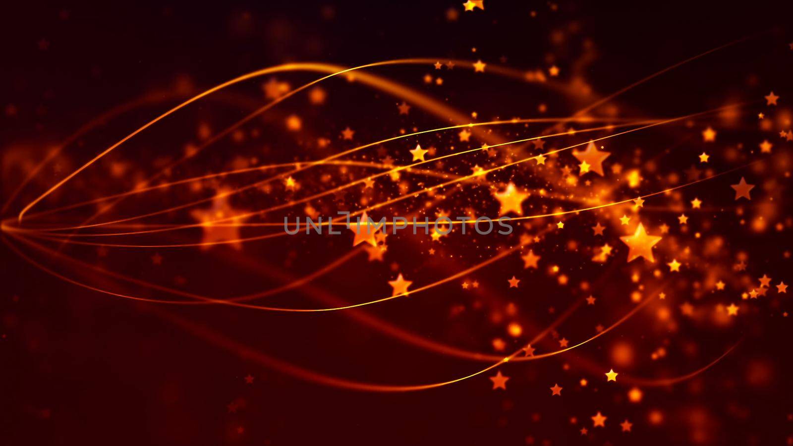 Abstract Background with nice golden flying stars by designprojects