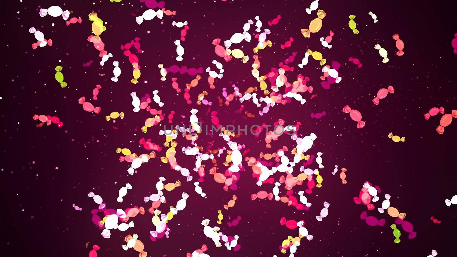 Abstract Background with nice falling candies