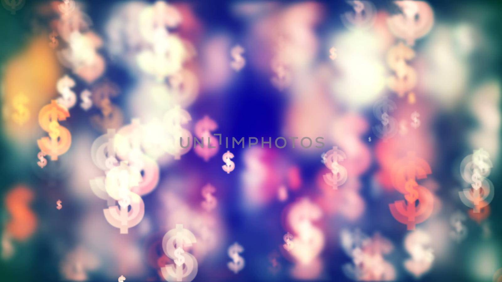 Abstract Background with nice flying dollars