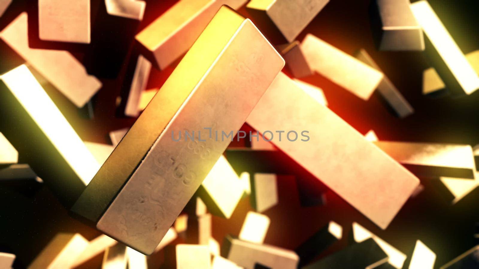 CGI motion graphics with golden bars by designprojects