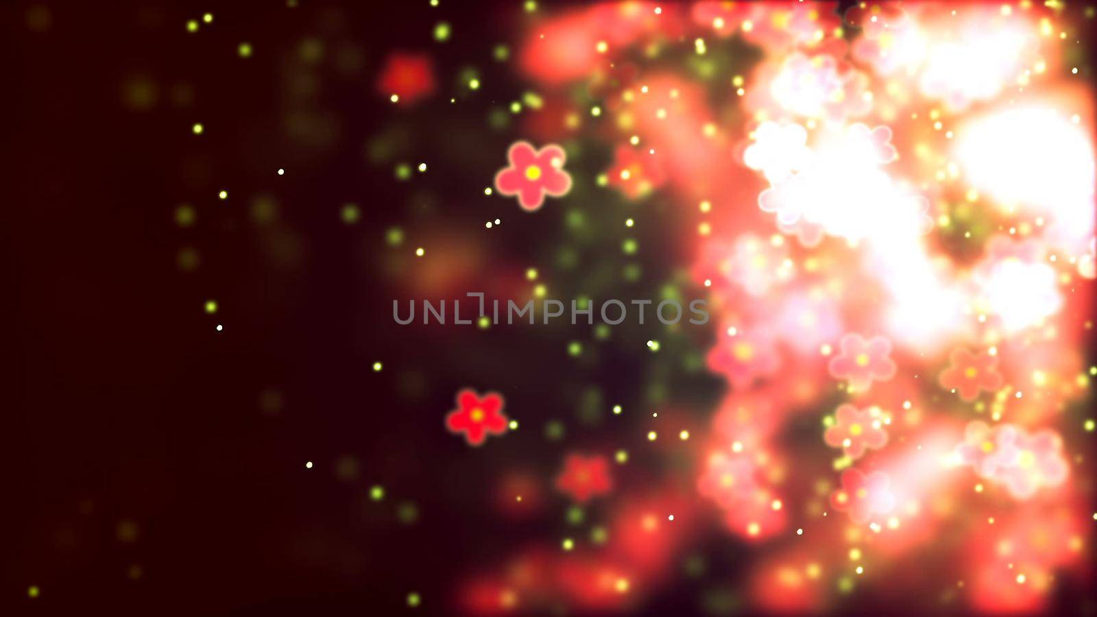 Abstract Background with nice flying flowers