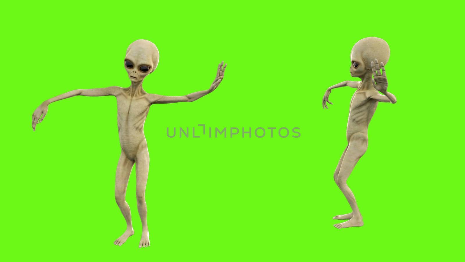 Alien dancing hip hop.. 3D rendering by designprojects