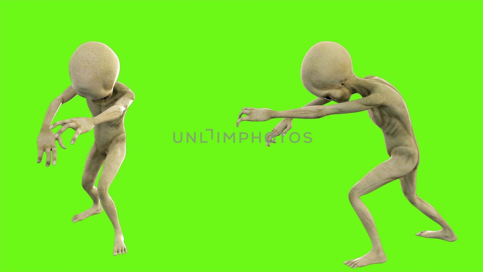 Alien walks like a zombie.. 3D rendering by designprojects