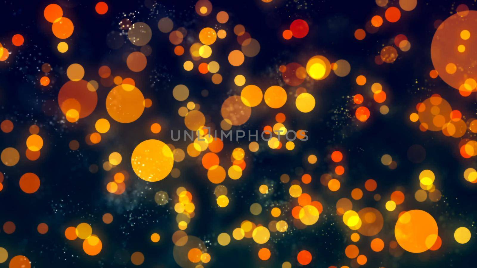 Background with nice orange bokeh 3D rendering by designprojects