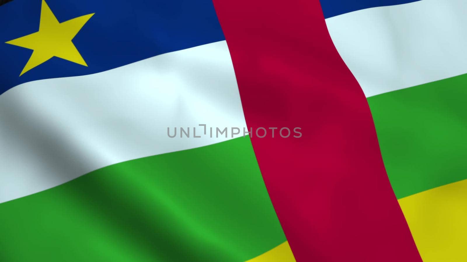 Realistic Central African Republic flag 3D rendering by designprojects