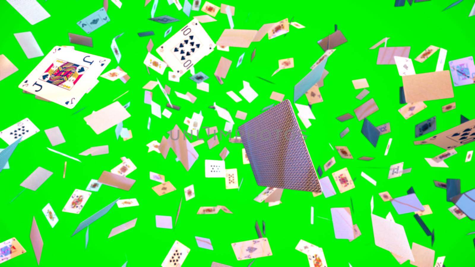 playing cards on green screen 3D rendering by designprojects