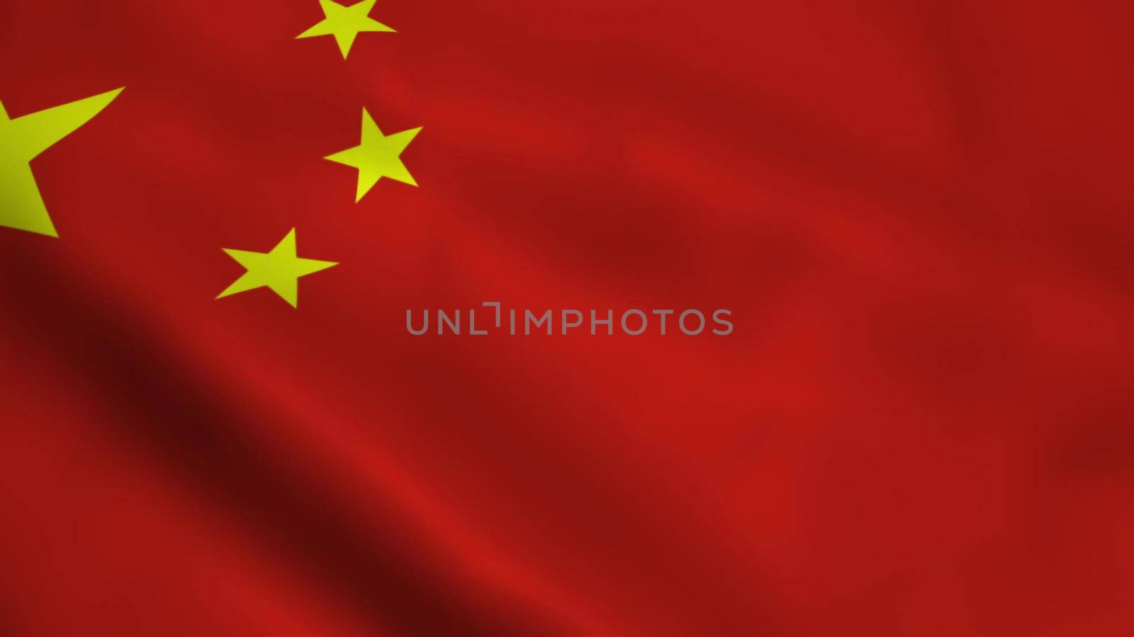 Realistic China flag waving in the wind.