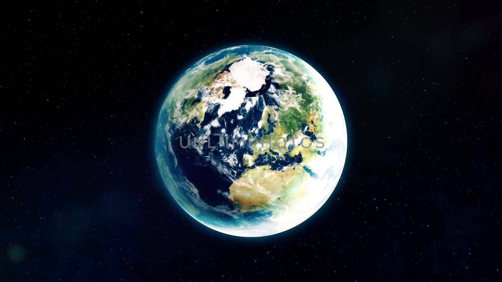 Planet Earth on the stars background. 3D rendering by designprojects