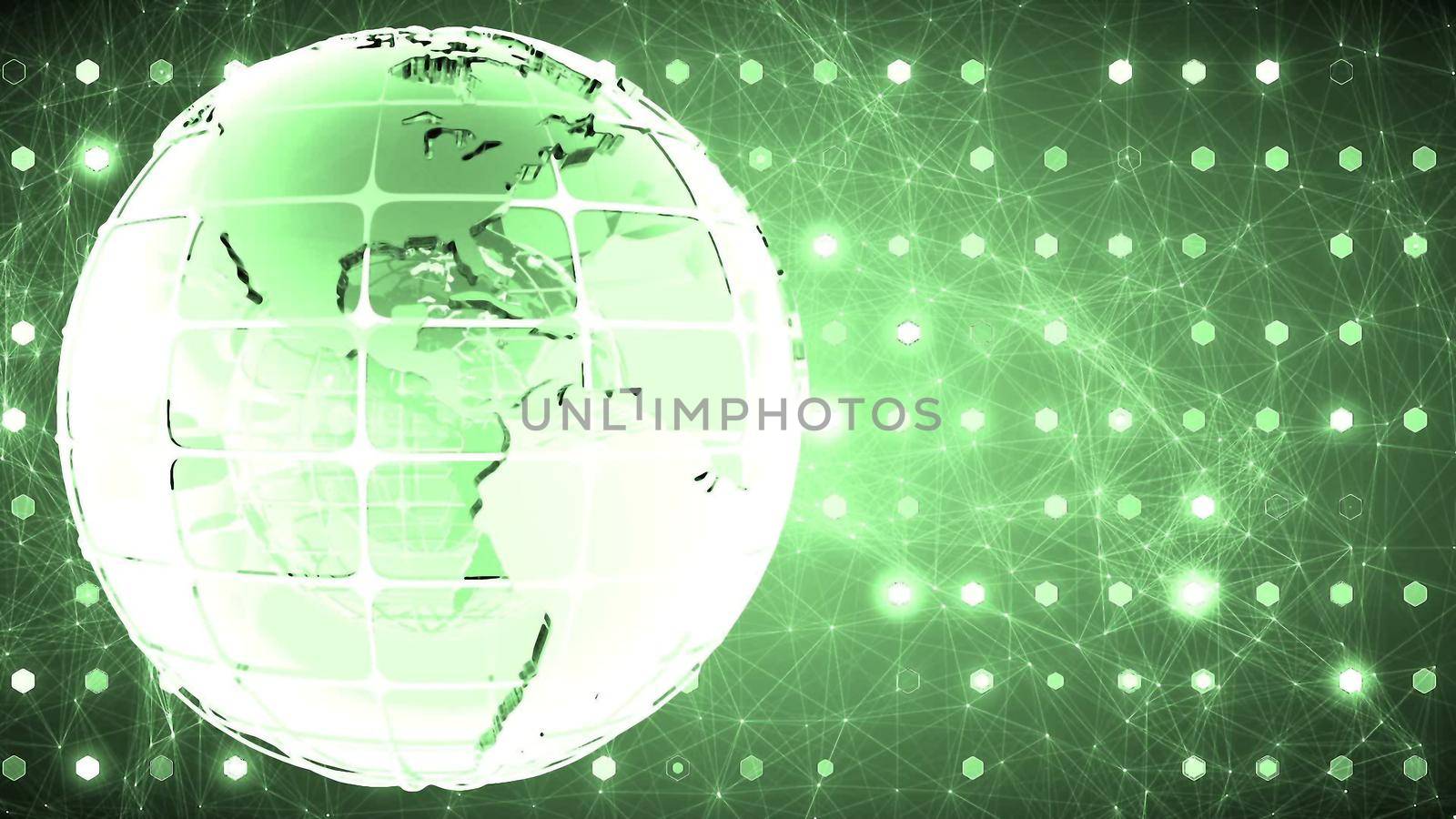 Abstract background of binary code with the rotation of the glass of the globe