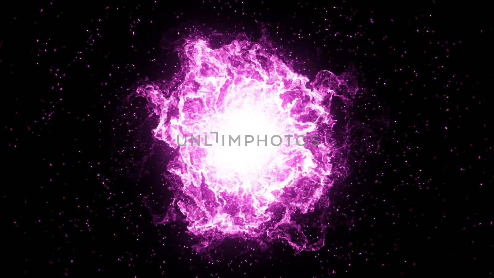 Big bang, big explosion in the space. 3D rendering by designprojects