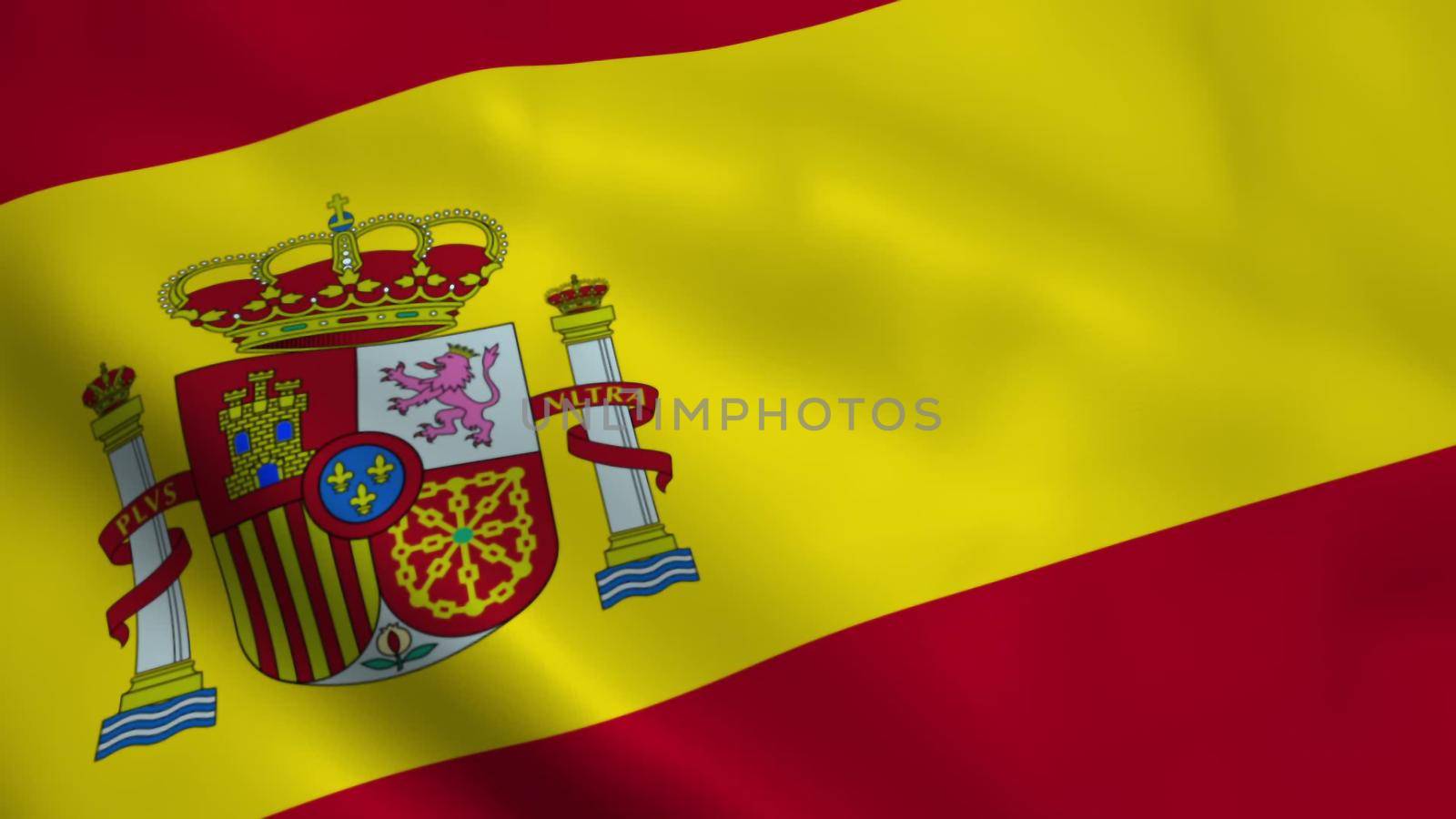 Realistic Spain flag 3D rendering by designprojects