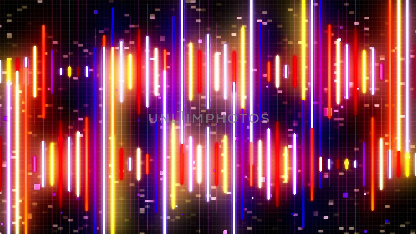 Audio equalizer background. 3D rendering by designprojects