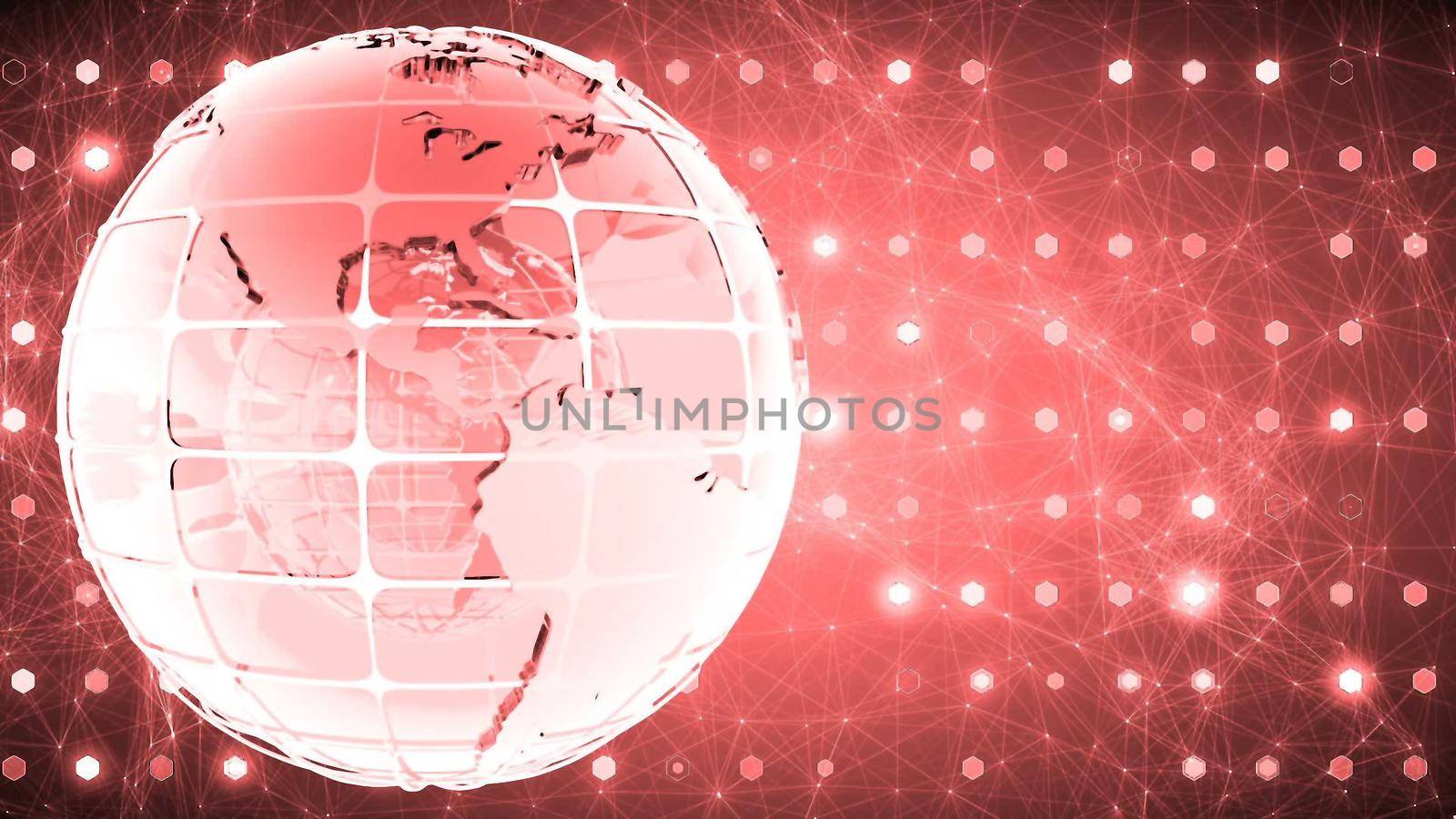 Abstract background of binary code with the rotation of the glass of the globe