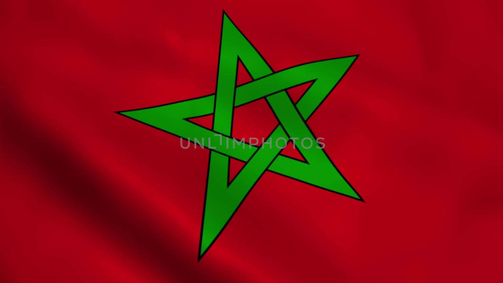 Realistic Moroccan flag 3D rendering by designprojects