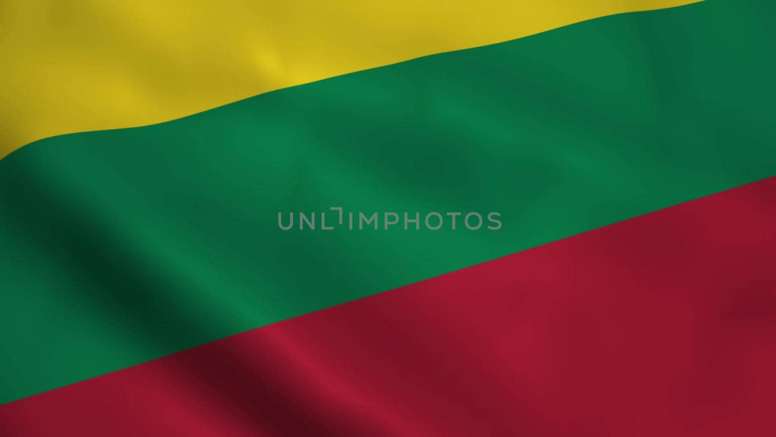 Realistic Lithuanian flag waving in the wind.