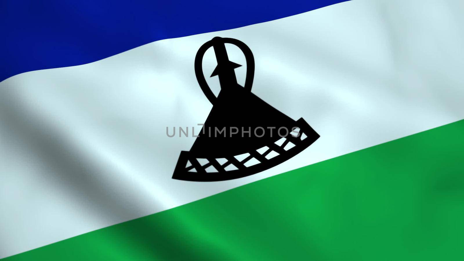 Realistic Lesotho flag 3D rendering by designprojects