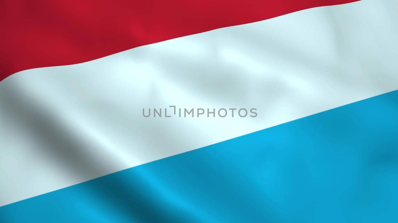 Realistic Luxembourg flag 3D rendering by designprojects