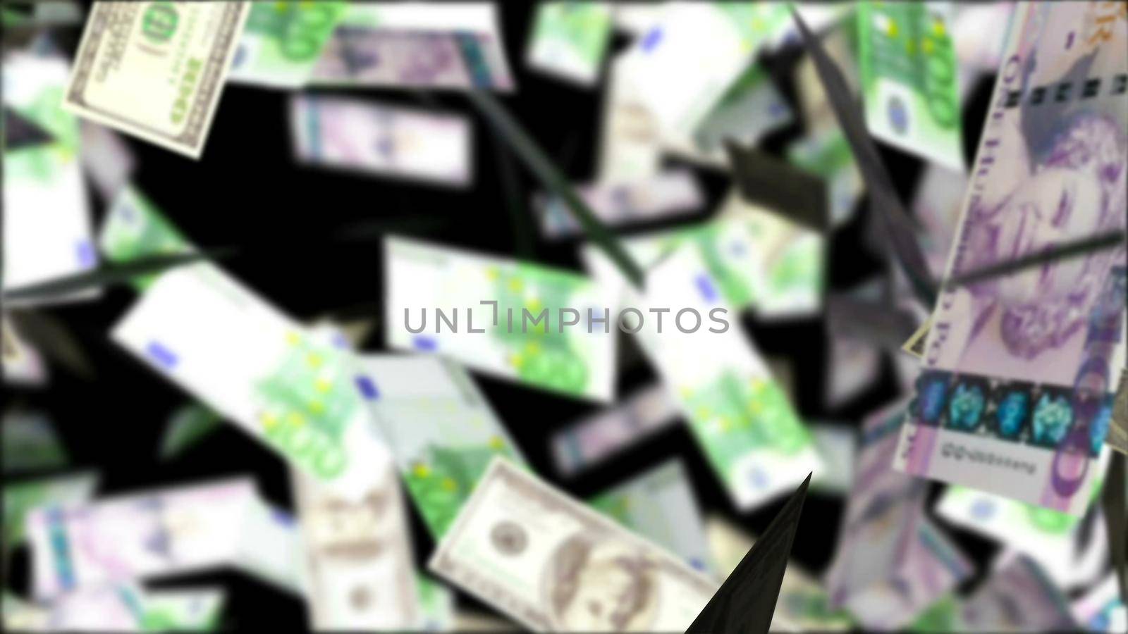 Money Rain. Abstract Background 3D rendering by designprojects