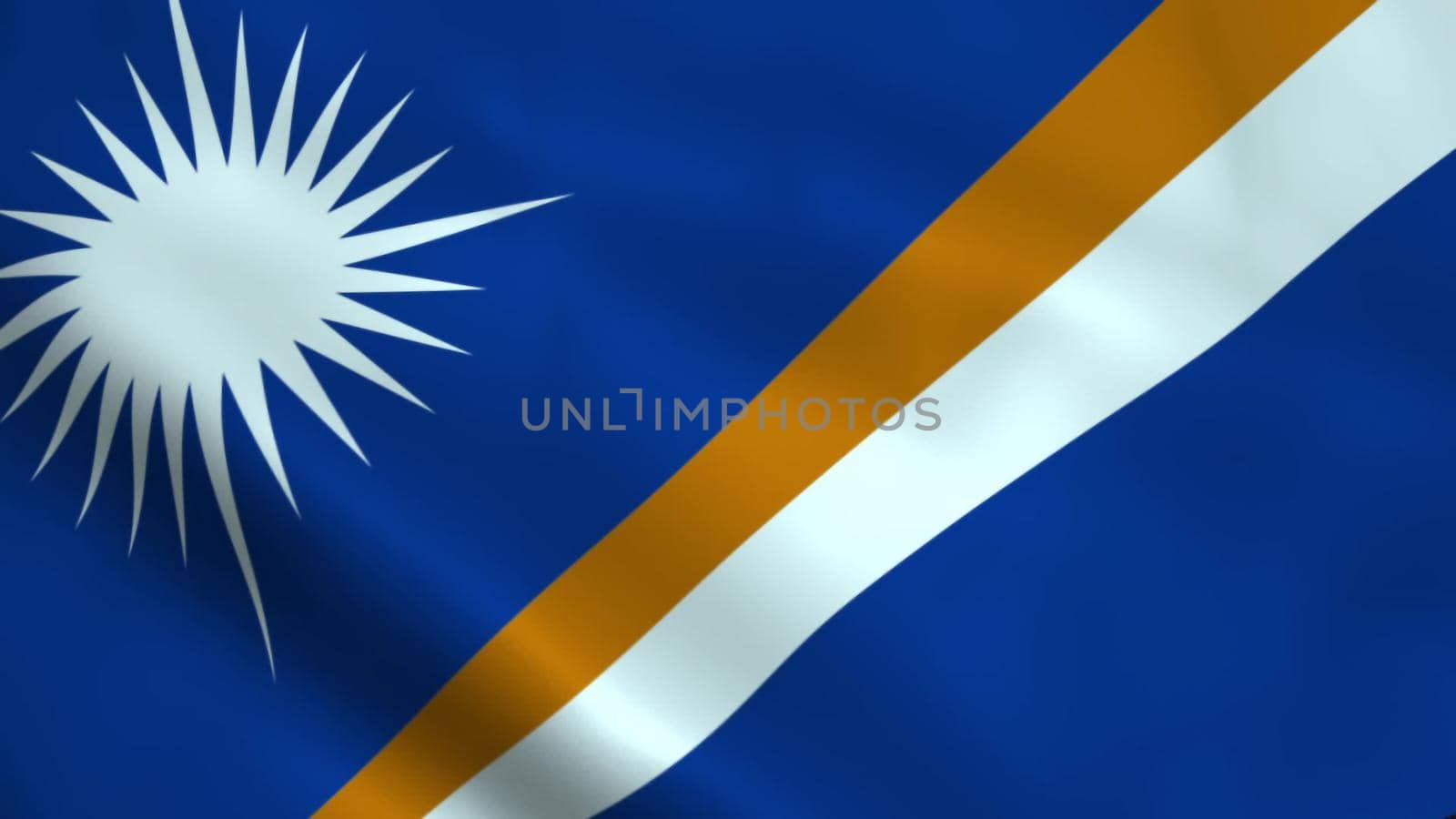 Realistic Marshall Islands flag waving in the wind.