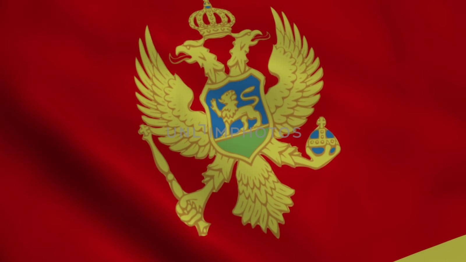 Realistic Montenegro flag 3D rendering by designprojects