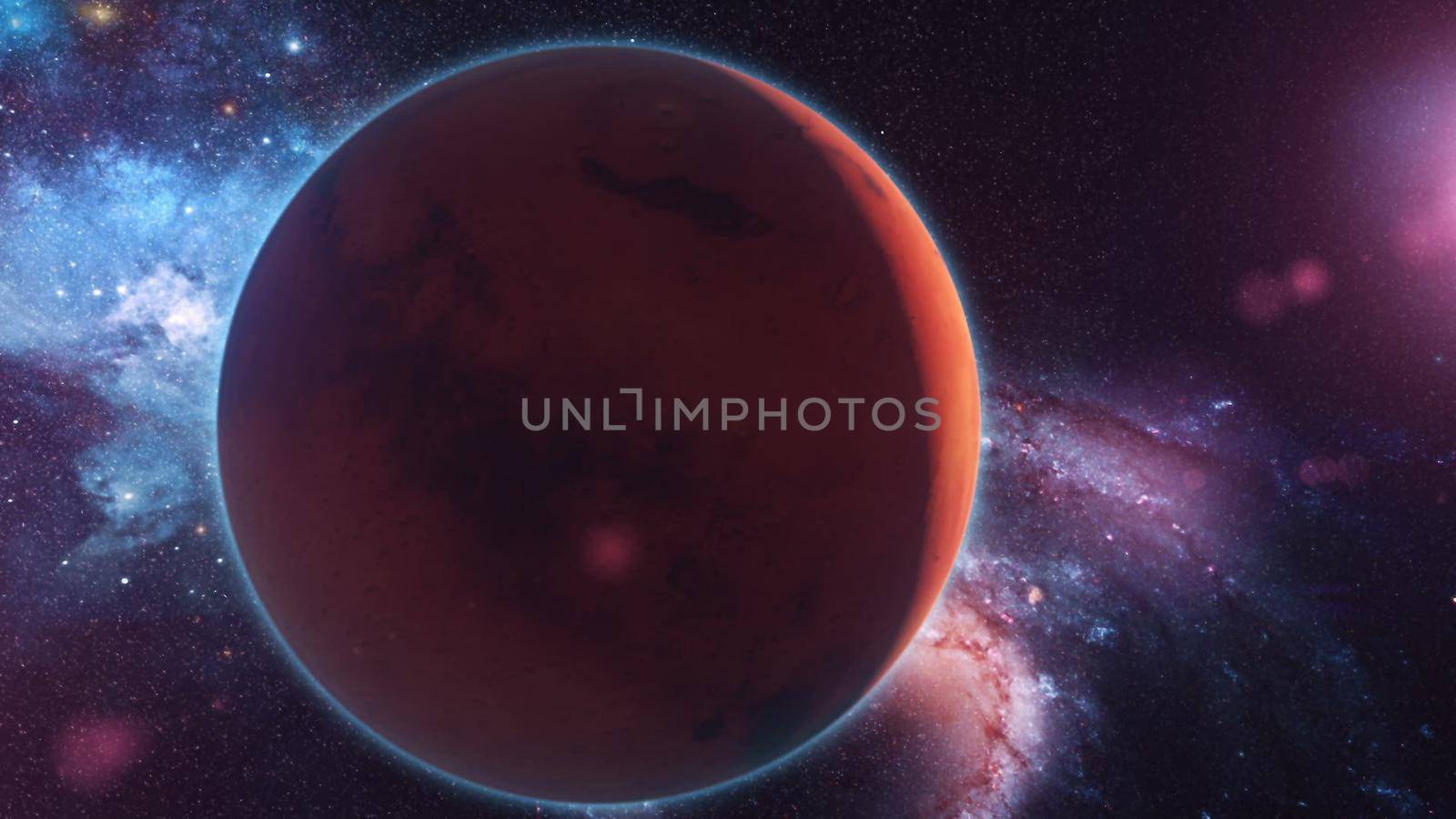 Realistic Planet Mars from space. Abstract Background