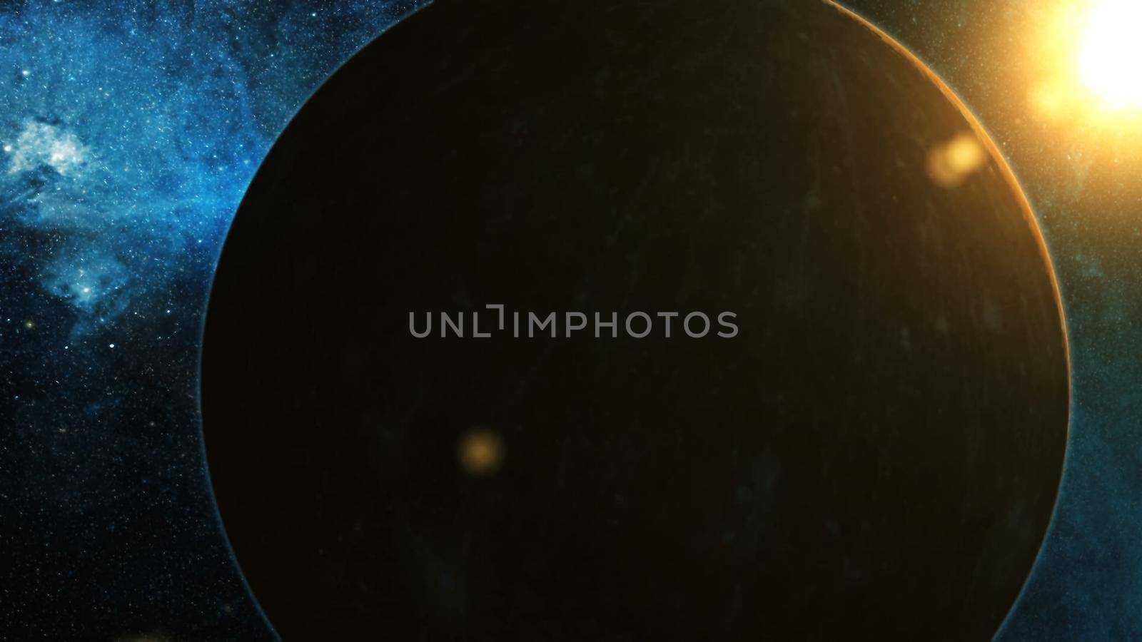 Realistic Planet Mercury from space. Abstract Background