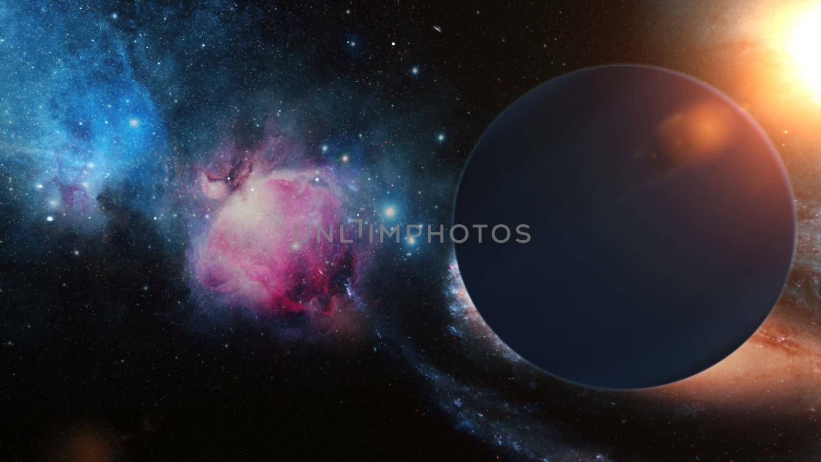 Realistic Planet Neptune from space. Abstract Background