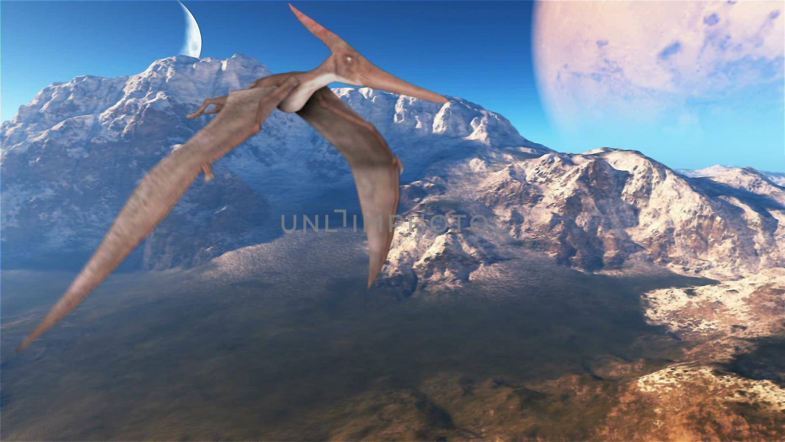 Beautiful Prehistoric Planet, Abstract Background 3D rendering by designprojects