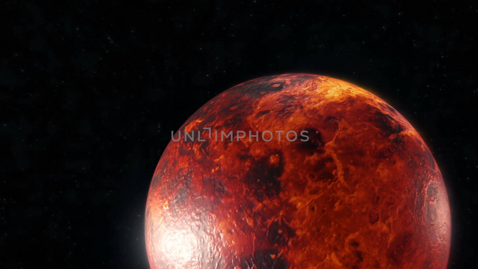 Flying through Star fields in space near a planet 3D rendering by designprojects