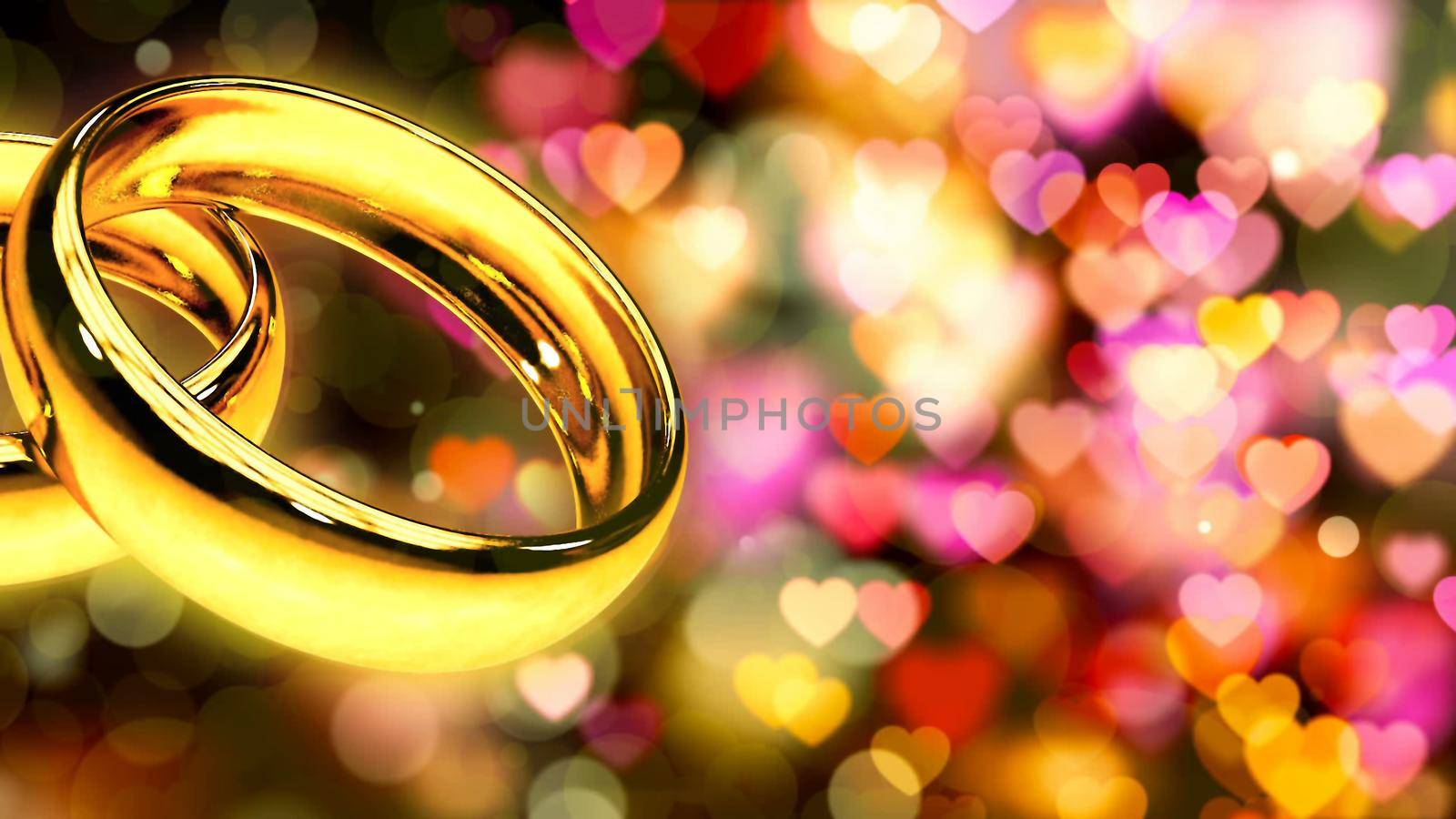 Abstract Background with two gold rings