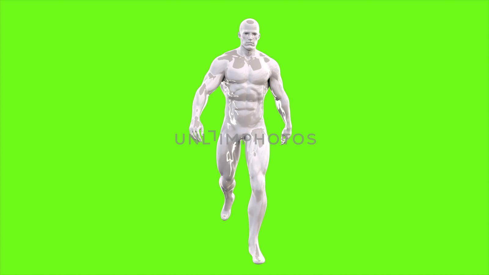 walking man on green screen 3D rendering by designprojects