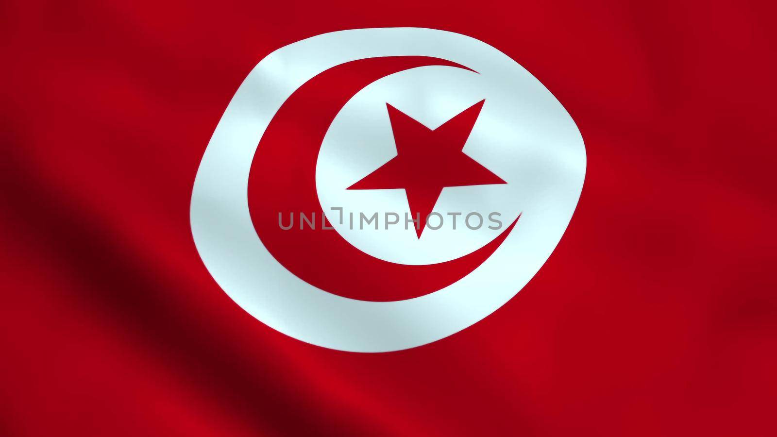 Realistic Tunisia flag 3D rendering by designprojects