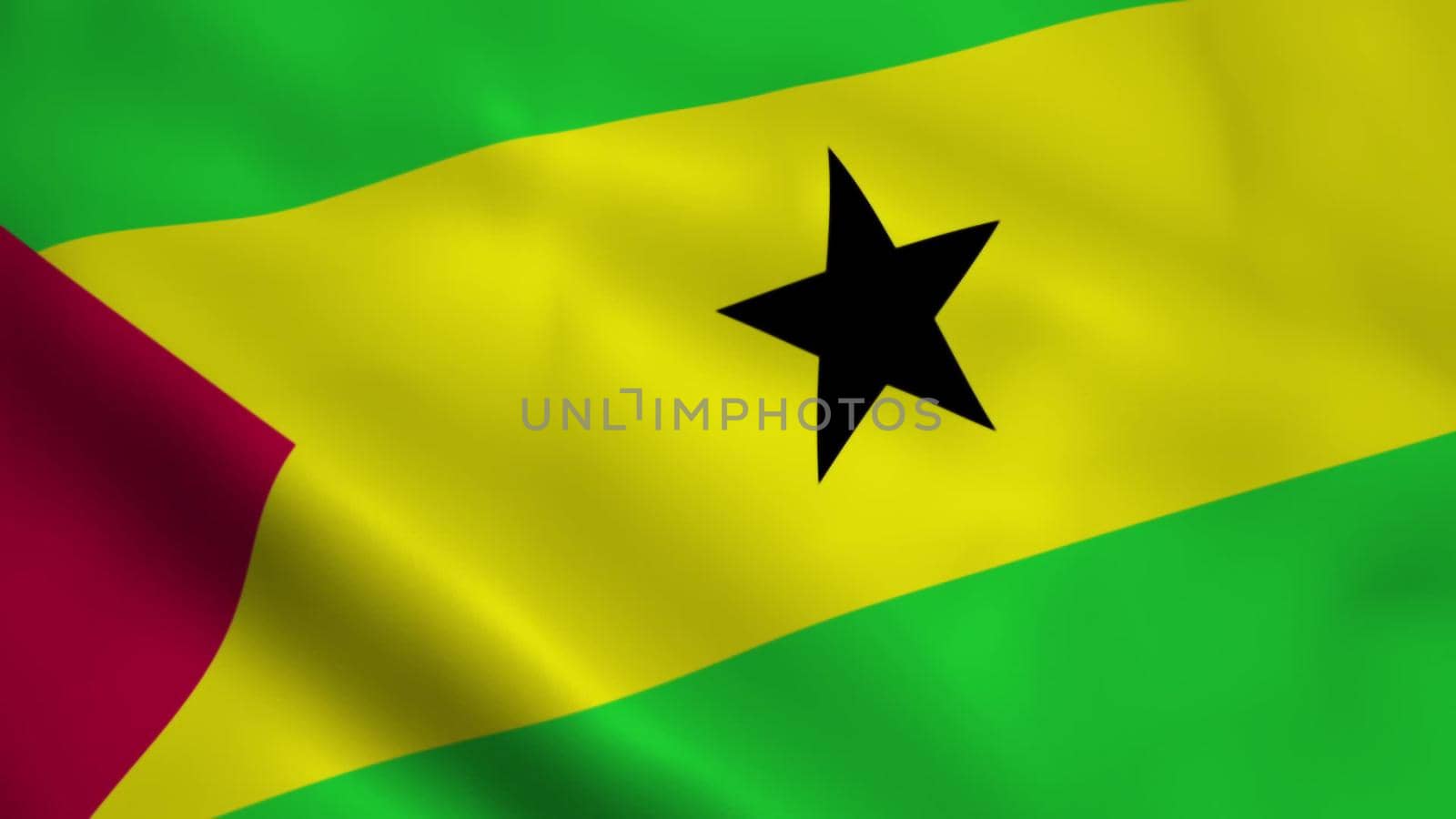Realistic Sao Tome and Principe flag 3D rendering by designprojects