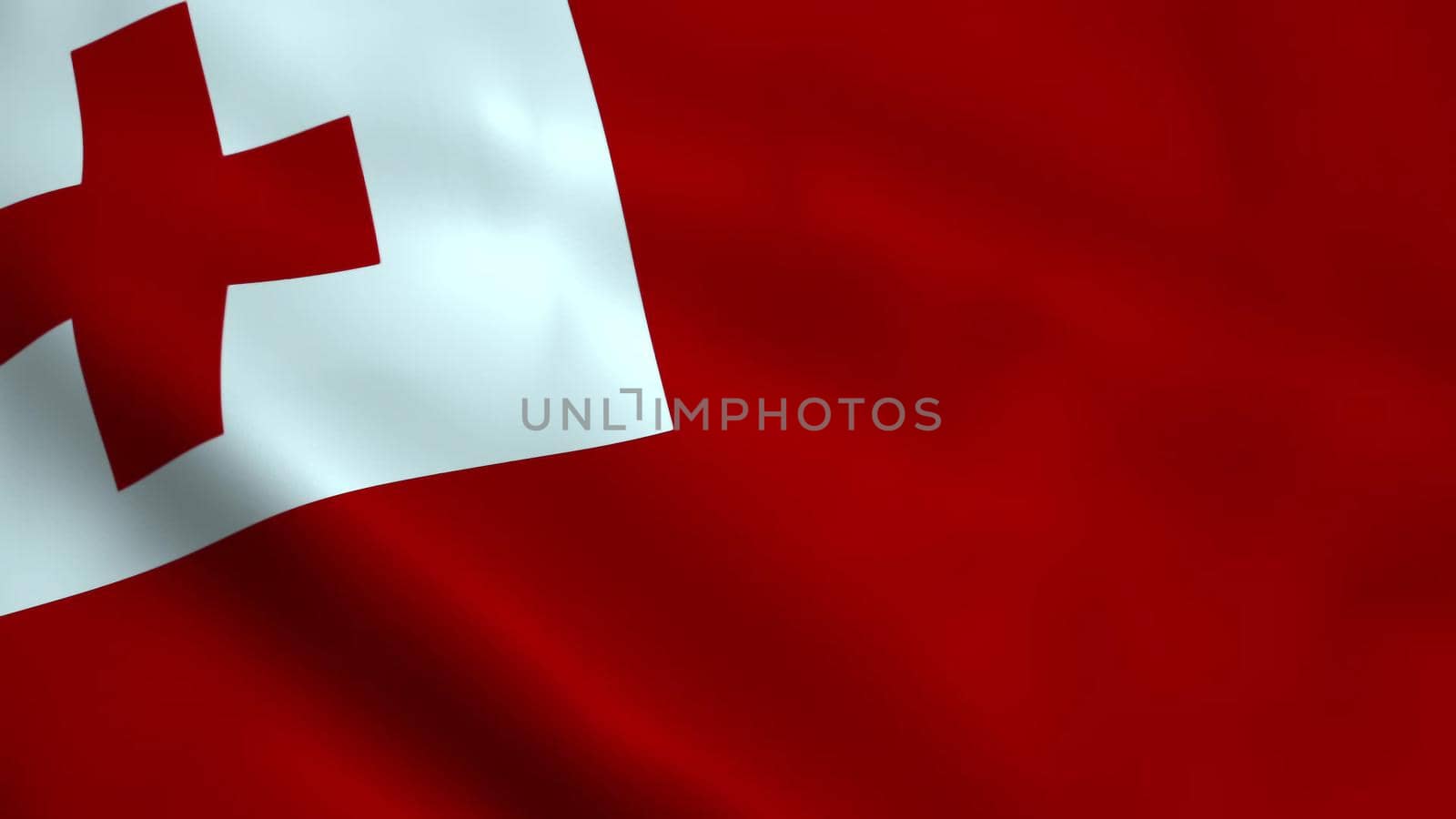 Realistic Tonga flag waving in the wind.