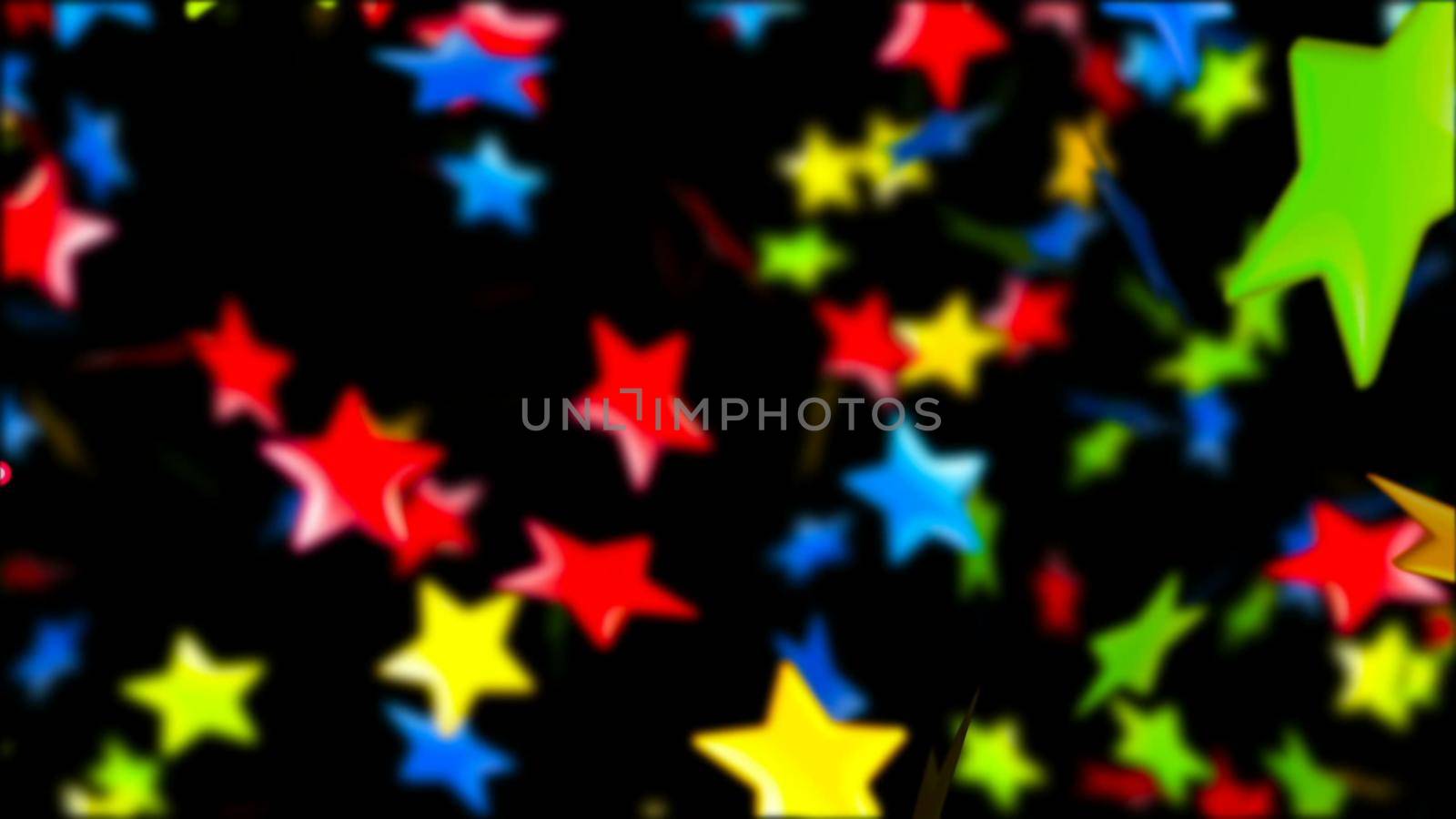 Background with nice falling multicolor stars 3D rendering by designprojects
