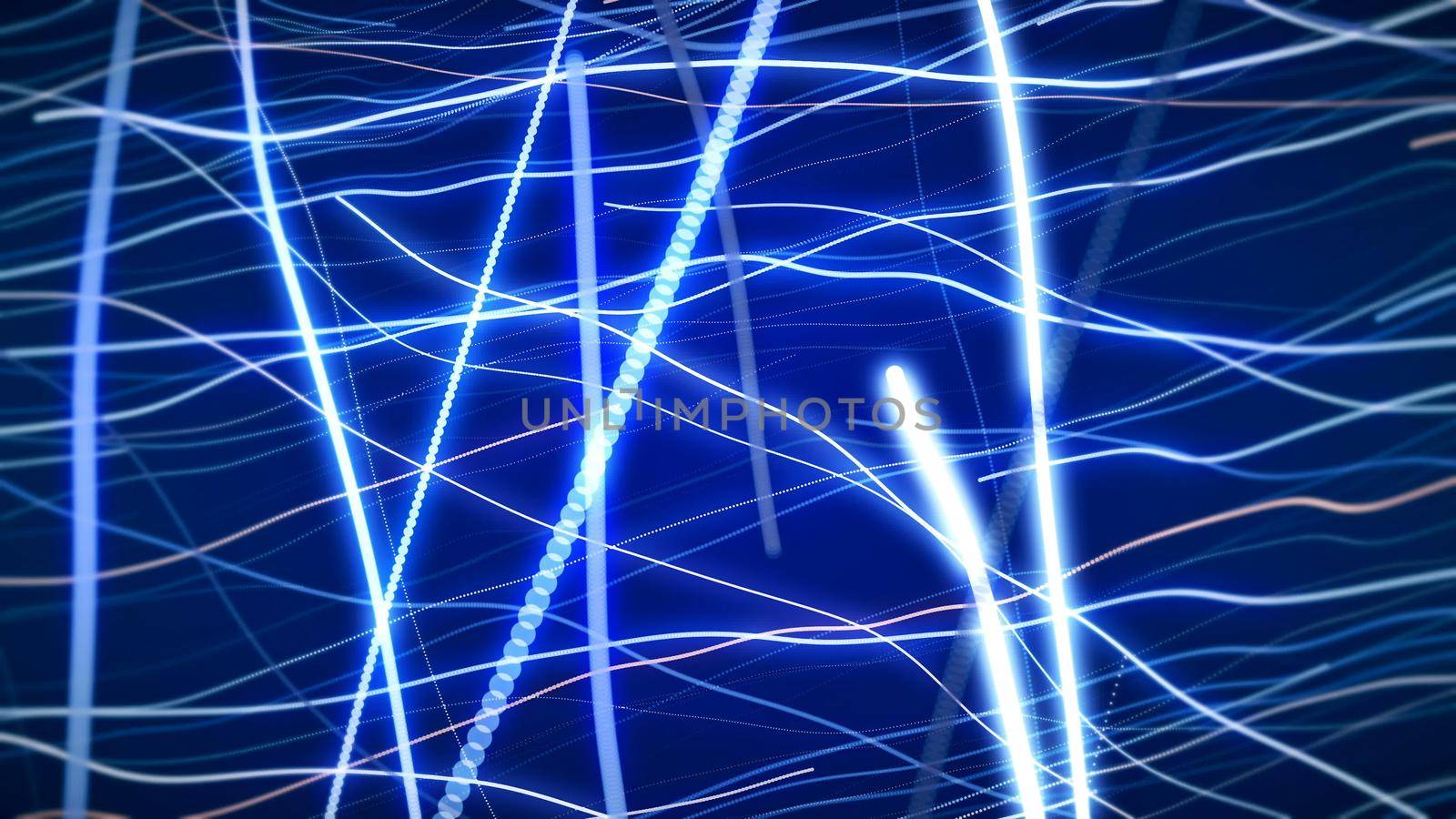 CGI graphics with neon lines 3D rendering by designprojects