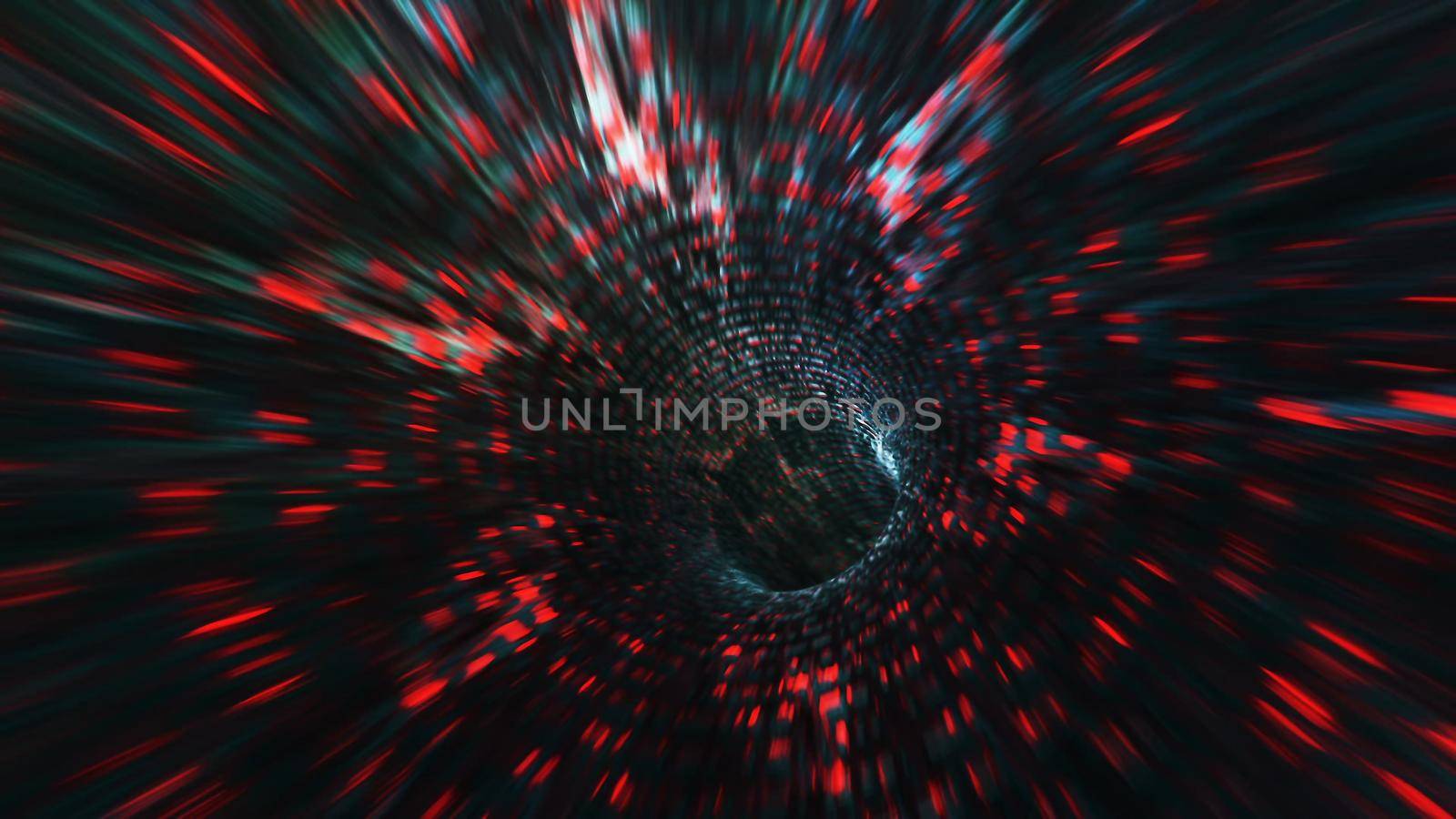 background with flight in sci-fi tunnel with fantastic lights. 3D rendering by designprojects