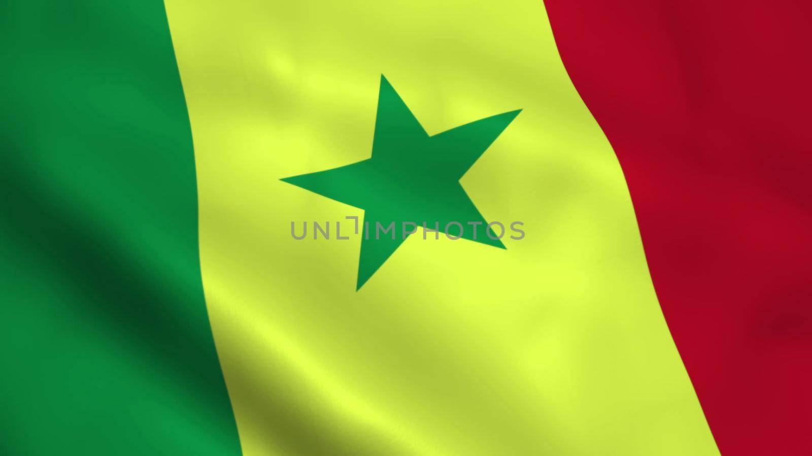 Realistic Senegal flag 3D rendering by designprojects