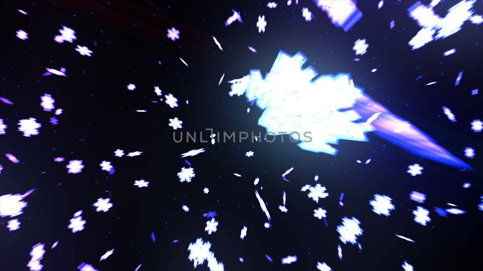 Background with nice falling snowflakes 3D rendering by designprojects