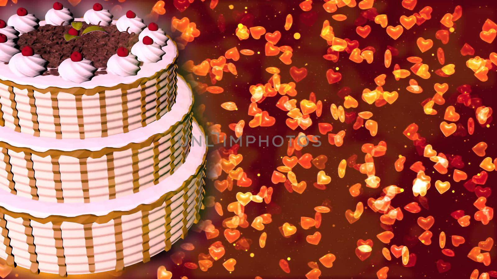 Happy Birthday cake. 3D rendering by designprojects