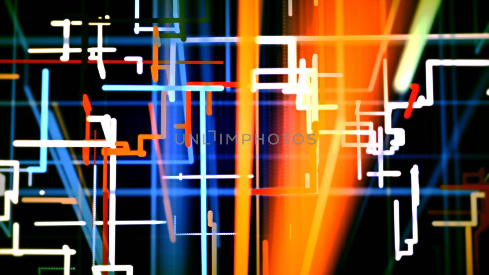 Abstract CGI graphics with colored lines